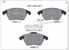 TEXTAR 2358701 ÖN BALATA FİŞLİ CADDY III 04 > GOLF IV V VI 97 > JETTA PASSAT 05 > POLO 09 > OCTAVIA 04 >