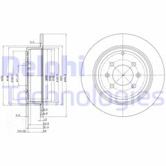 DELPHI BG2873 ARKA FREN AYNASI P406 1.6-1.8-16V-1.9-1.9TD-2.0 95/12.04 280x10x4DL