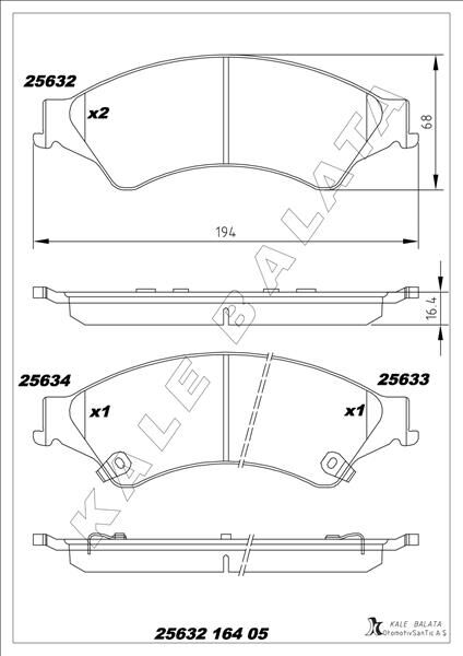 KALE 25632 164 05 ANS KD20 ON FREN BALATASI RANGER TKE 2.2TDCI / 3.2TDCI 4 4 12 ></i>