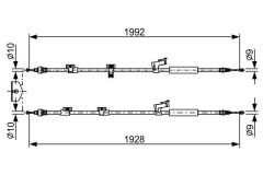 BOSCH 1987482494 EL FREN TELİ FORD CMAX 12> UZUNLUK: 1992-1928mm