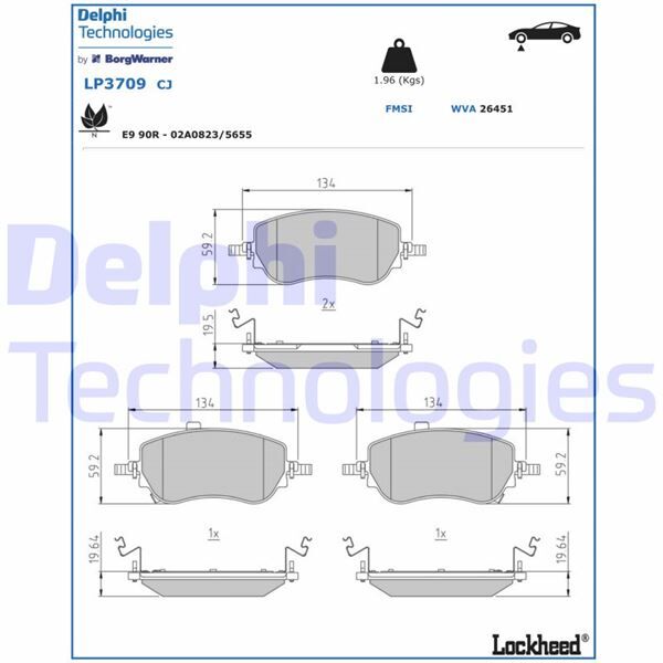 DELPHI LP3709 ÖN FREN BALATASI FIAT EGEA YM. 2020>