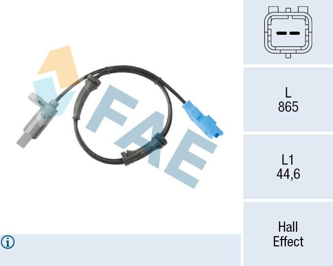 FAE 78161 ABS DEVİR SENSÖRÜ ARKA PEUGEOT P206 09/02>03/07