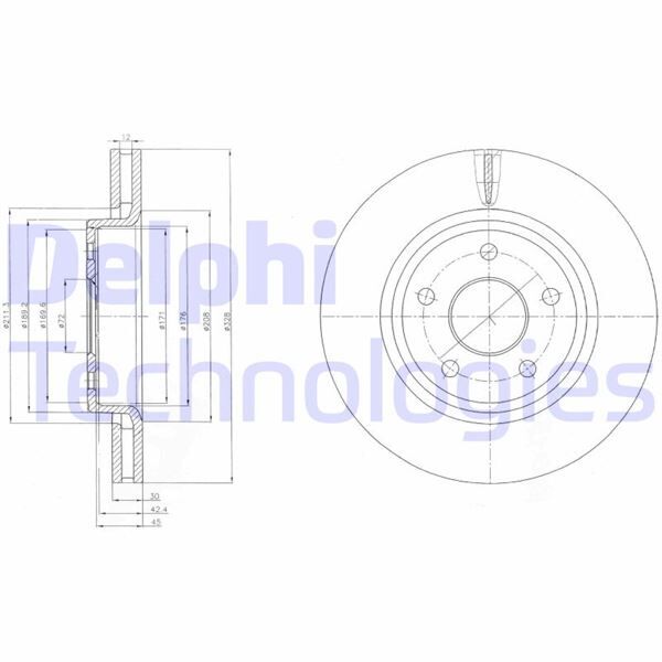 DELPHI BG9058 FREN DİSKİ ÖN JEEP CHEROKEE 03>10 328MM/30MM