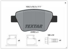 TEXTAR 2456301 ARKA BALATA CADDY-GOLF6-JETTA-A3-OCTAVIA-SUPERB 10 >