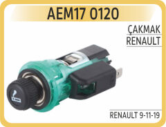 AEM17 0120 KOMPLE ÇAKMAK SOKETLİ İÇ GÖVDE 12V R9-R11-R19-R21-CLIO-KANGOO-MEGANE-ISUZU PICK UP