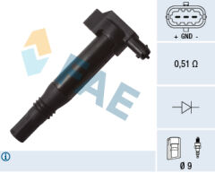 FAE 80273 ATEŞLEME BOBİNİ CORSA F-CROSSLAND-C3-C4-C-ELYSEE-P108-P208-P301-P308-P2008-DS3 1.2 PureTech-VTI B12X E-D12-F12XE