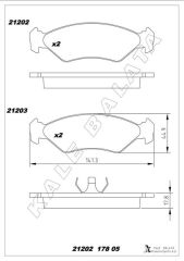 KALE 21202 178 05 ANS KD13 ÖN BALATA FIESTA1.0 1.3 1.4 1.8 D 95 >FORD KA 1.0 1.3 96 > MAZDA 121 96 >