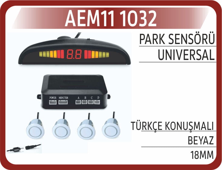 AEM11 1032 PARK SENSÖRÜ TÜRKÇE KONUŞMALI BEYAZ 18MM