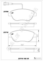 KALE 23710 192 35 ANS KD13 ÖN FREN BALATASI OPEL COMBO D 12> PUNTO EVO 1.3-1.4-1.6D MTJ 09 > 500-500C 1.3DMJ 10 > GRANDE PUNTO 1.6DMTJ 09 > ÇİFT FİŞLİ
