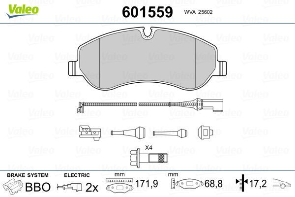 VALEO 9001087 ÖN BALATA FORD TRANSIT V363 14> -TRANSIT CUSTOM 2.2 TDCI 12> KABLOLU FTE KIRMIZI KUTU