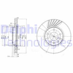 DELPHI BG3142 ÖN FREN AYNASI VECTRA B 96 > 02 SAAB 9-2/9-3 93>03 288x25x7DLxHAVALI 32025723-569357-93182306