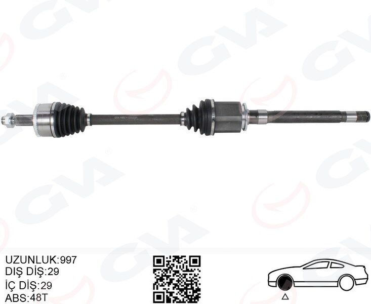 GVA 4499214 KOMPLE AKS ÖN SAĞ DISCOVERY 3 L319 DISCOVERY 4 L319 R.R SPORT I L320 997MM