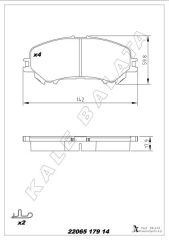 KALE 22065 179 14 ANS KD11 ÖN BALATA RENAULT KADJAR 15> KOLEOS II 15> NISSAN QASHQAI J11 13> X TRAIL III 14>
