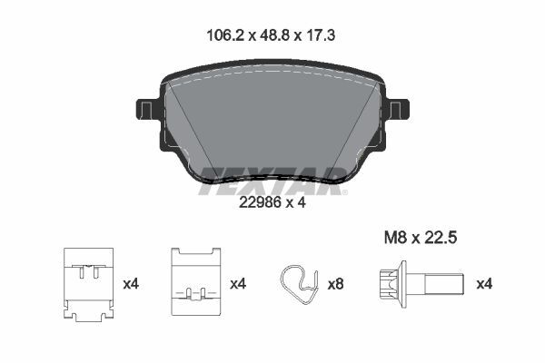 TEXTAR 2298601 FREN BALATASI ARKA MERCEDES W177 V177 W247 C118 X118 H247 X247