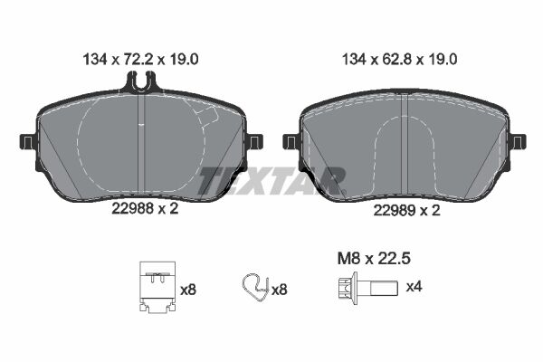 TEXTAR 2298801 FREN BALATASI ON MERCEDES W177 V177 W247 C118 X118 H247