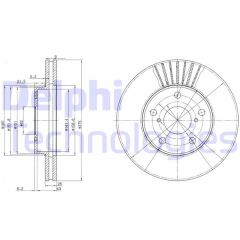 DELPHI BG3856 ÖN FREN DİSKİ HAVA KANALLI TOYOTA RAV4 2.0L 1AZ-FE 1CDFTV ACA21 CLA21 01-05 275 çap x 5 bijon - Takım disk fiyatıdır