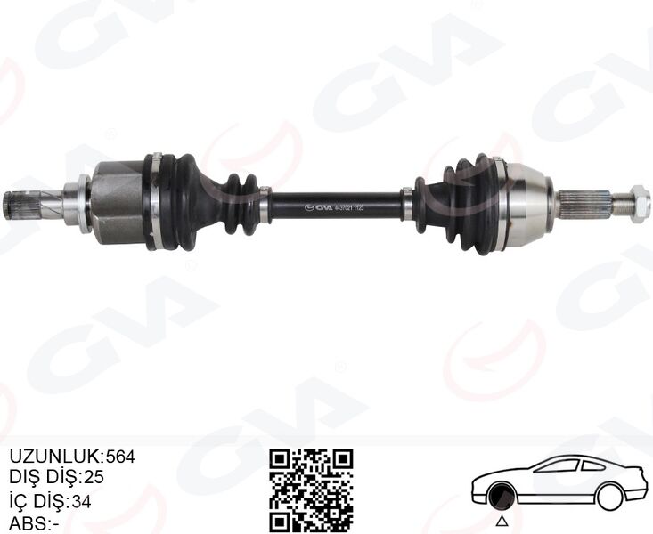 GVA 4437021 ÖN AKS KOMPLE SOL FORD FIESTA VI 1.0 ECOBOOST 14> B-MAX 14> 1.6TI