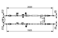 BOSCH 1987482709 EL FREN TELİ ARKA FORD KUGA 12> UZUNLUK: 2020-1925mm