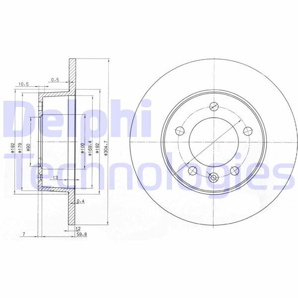 DELPHI BG3681 ARKA FREN AYNASI RENAULT MASTER II 00> OPEL MOVANO 00> 305x12x5DL