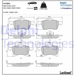 DELPHI LP1861 ÖN FREN BALATASI ASTRA H 04> MERIVA A-B 03> ZAFIRA 05> CORSA C-D 03> COMBO C-D 04>