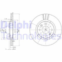 DELPHI BG2448 ÖN FREN AYNASI R21 89>94 2.0ie 2.1 D TURBO 264.5x20.5x4DELİK