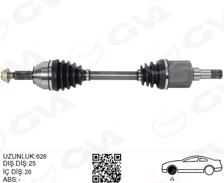 GVA 4433103 ON AKS KOMPLE SOL TRANSIT CONNECT 1.8 TDCI 02>14 75 -90-110PS 628mm