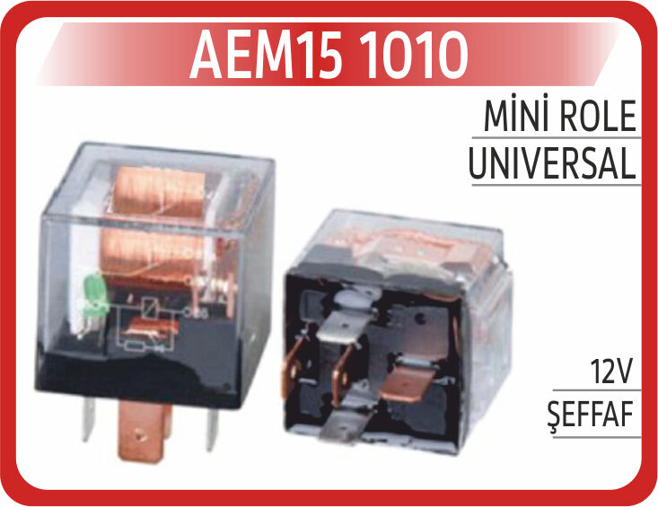 AEM15 1010 MİNİ ROLE 12V ŞEFFAF