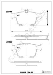 KALE 25008 164 05 ANS KD13 ARKA BALATA VW GOLF VII 2014 > TOURAN T-ROC 2018 > AUDI A3 2014 >2020 Q2 2016 > TT 2018 > SEAT ATECA 2016 > LEON 2014-2020 SKODA SUPER B 2015 > KAROQ 2016 >
