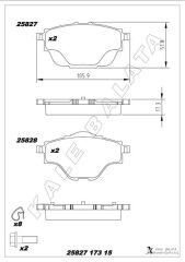 KALE 25827 173 15 MSH KD11 ARKA FREN BALATASI ASTRA L-GRANDLAND-C4 GRAND/SPACETOURER-C5 AIRCROSS-P508-P5008-P308-P3008-DS4-DS7 290mm