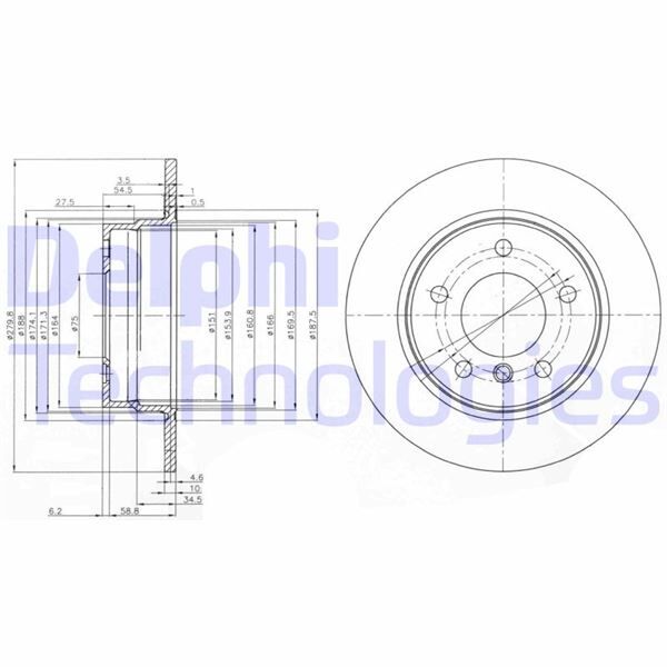 DELPHI BG3948C FREN DISKI ARKA BMW E81 E87