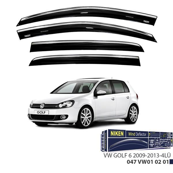 NIKEN 047VW010201 KROMLU CAM RÜZGARLIĞI VW GOLF 6 2009-2013 4LÜ