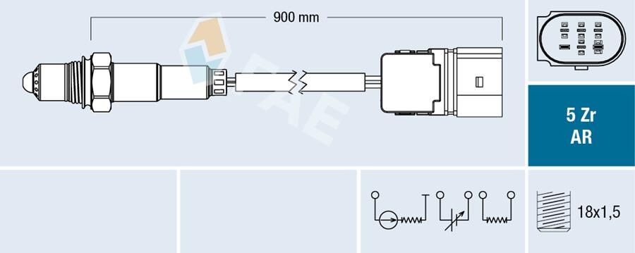 FAE 75021 OKSIJEN SENSORU KAT. ONCESI MERCEDES W203 CL203 S203 C209 A209 W211 S211 . VW GOLF IV-BORA 1.4-1.8