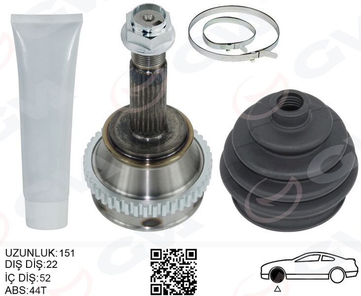 GVA 4421006K AKS KAFASI DIS FIAT PALIO 96> 1.6 16V DIŞ:22 İÇ:22