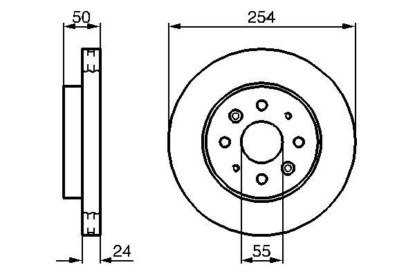 BOSCH 0986479231 ÖN FREN DİSKİ HAVA KANALLI KIA RIO 1.5L A5D DOHC yumurta kasa 03-05 / 1.3L A3E SOHC yumurta kasa 0 3-05 254 çap x 4 bijon - Adet disk fiyatıdır