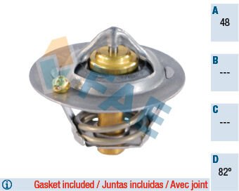 FAE 5323282 TERMOSTAT 82 C TEK FORD FİESTA-FOCUS-MONDEO 95> 1.25-1.4-1.6 BENZİNLİ