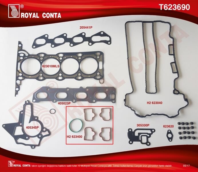 ROYAL T623690 ÜST TAKIM CONTA SUBAP LASTİKLİ CORSA C-D - ASTRA G-H - MERIVA-ZAFIRA-VECTRA 1.2-1.4 16V Z12XE-XEP-