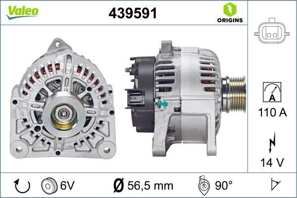VALEO 439591 ALTERNATÖR 14V 110A RENAULT CLIO III 05> MODUS 04> MEGANE II 02> MEGANE III 09> LAGUNA III 07>14 1.4 1.6