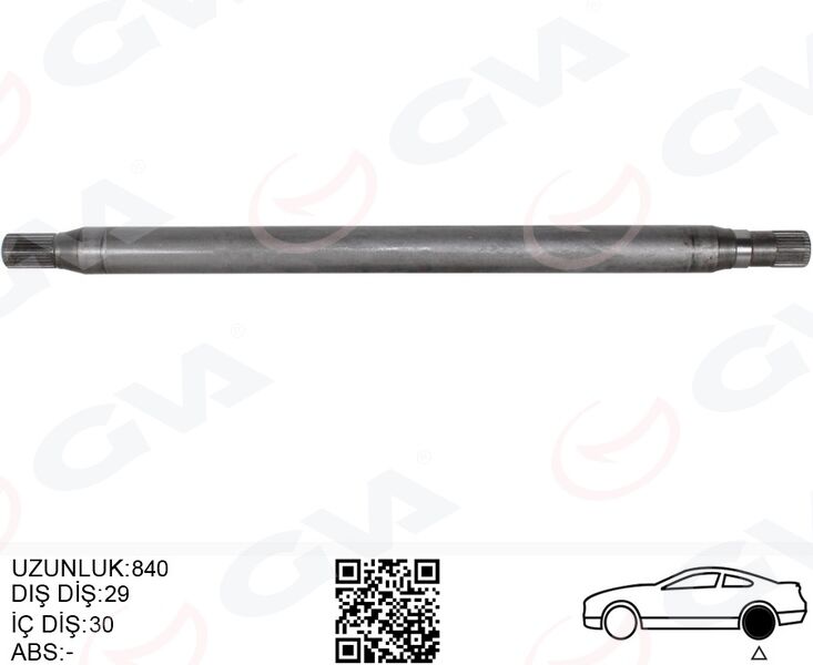 GVA 4499155 AKS MILI ARKA SOL KALIN KISA 840mm MERCEDES SPRINTER B906 . VW CRAFTER 30-35-50 Z:29-30