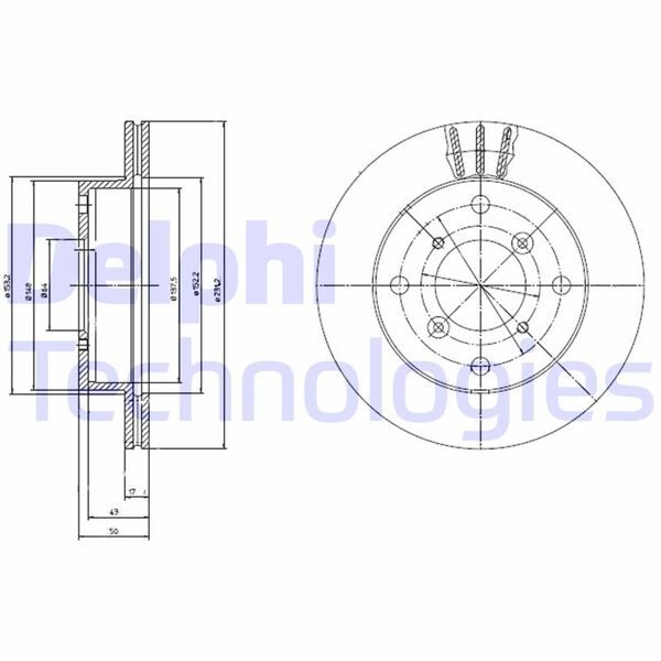 DELPHI BG2645 ÖN FREN DİSKİ HAVA KANALLI SUZUKI SWIFT 1.0L G10 SF310 90-> / 1.3L G13B SF413 MACAR 96-> 231 çap X 4 bijon - Takım disk fiyatıdır