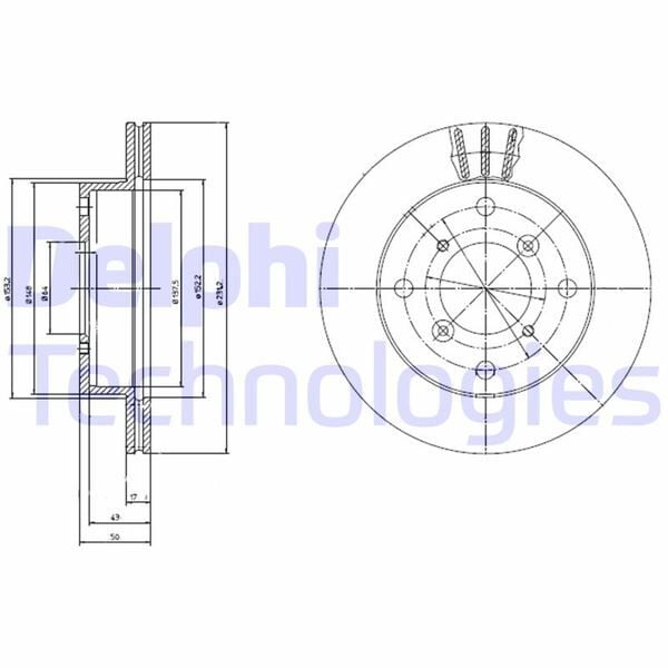 DELPHI BG2645 ÖN FREN DİSKİ HAVA KANALLI SUZUKI SWIFT 1.0L G10 SF310 90-> / 1.3L G13B SF413 MACAR 96-> 231 çap X 4 bijon - Takım disk fiyatıdır