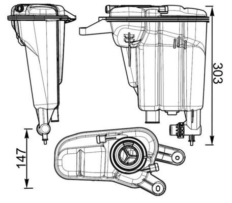 MAHLE CRT95000S RADYATÖR YEDEK SU DEPOSU A4-A5 08- FEBI 103414 CRT 95 000S