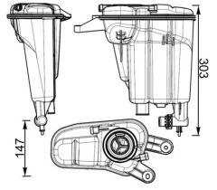 MAHLE CRT95000S RADYATÖR YEDEK SU DEPOSU A4-A5 08- FEBI 103414 CRT 95 000S