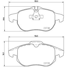 KALE 23402 206 05 ANS KD13 ÖN FREN BALATASI ASTRA H 05>10 VECTRA C 08.02> ZAFIRA B 05>10 SAAB 9.3 02> CROMA 06.05>