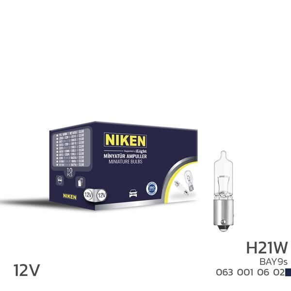 NIKEN 0630010602 NIKEN H21W MINYATUR AMPUL BAY9S 12V 10LU