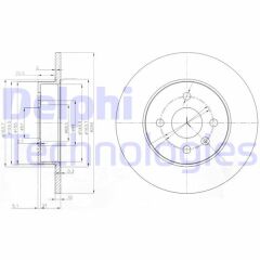 DELPHI BG3885C ARKA FREN AYNASI ASTRA H L67 04>14 COMBO C 01>11 MERIVA A 03>10 264x10x4DL DOLU