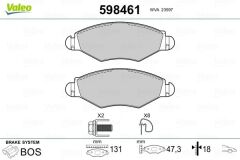 VALEO 9001022 ÖN FREN BALATASI PEUGEOT P206 1.4 1.6 09/98> P306 1.4 1.6 5/93> FTE KIRMIZI KUTU