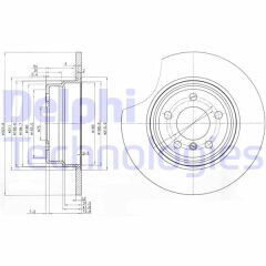 DELPHI BG3629 FREN DISKI ARKA BMW X5 E53 00>06