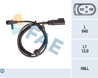 FAE 78145 ARKA ABS SENSORU SAG-SOL CONNECT 1.8TDCI 02>13 BOY:555MM