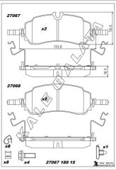 KALE 27067 189 15 MSH KD20 ARKA FREN BALATASI YENI TRANSIT CUSTOM V710E 23>