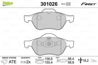 VALEO 9001071 ÖN BALATA MEGANE II 02> SCENIC II 02> CLIO III 05> 1.5dCi 1.6 16V 2.0 16V